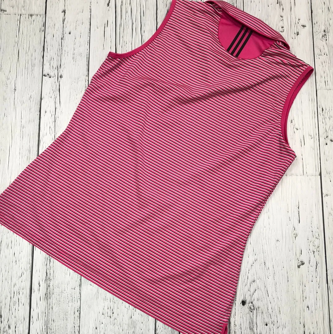 adidas pink golf stripe tank top - Hers L