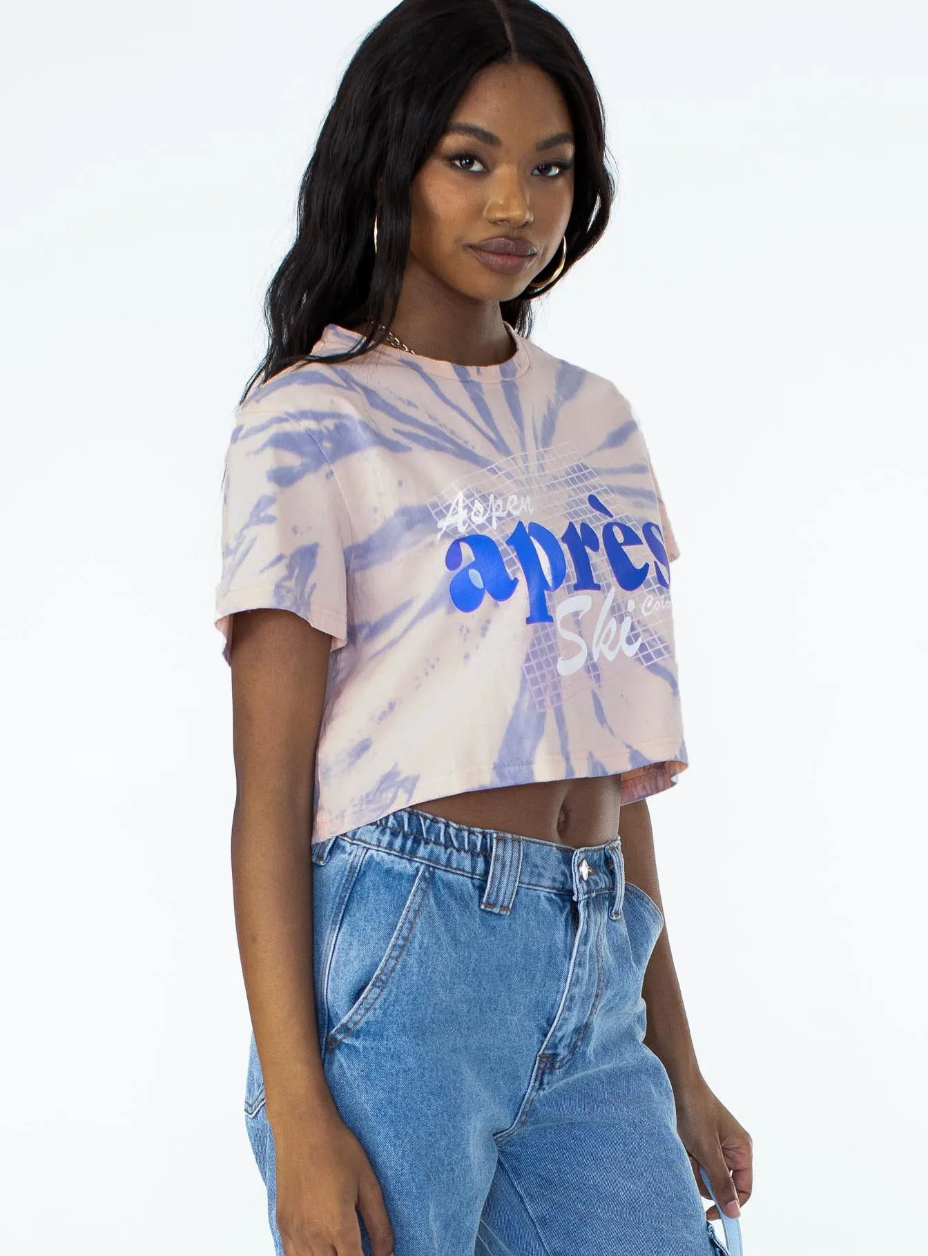 Apres Pink Tie-Dye Cropped Tee