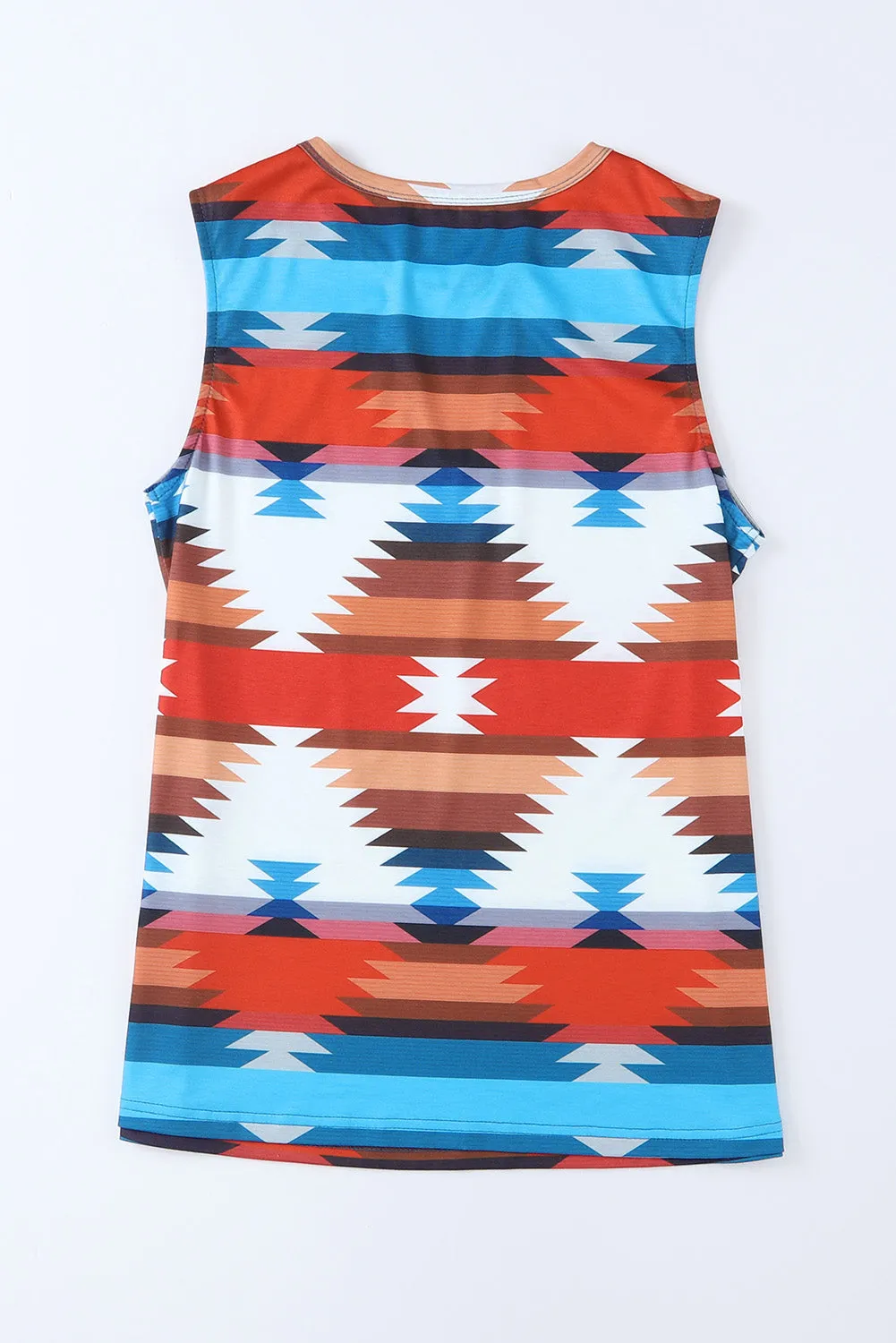 Aztec Hollowed Neckline Tank Top