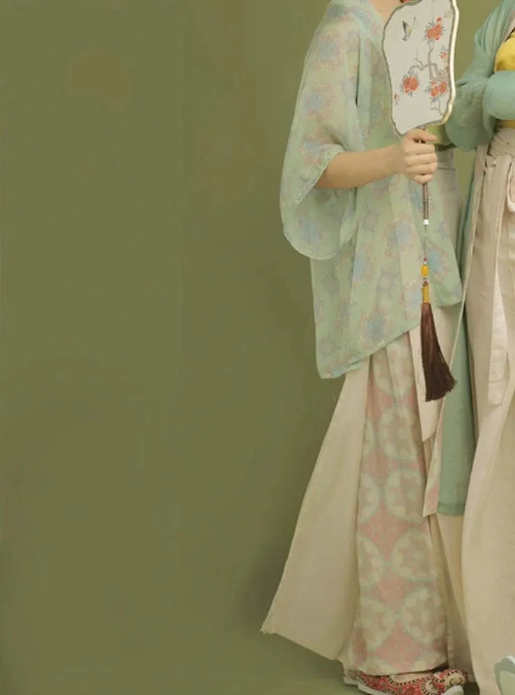 Bai Tao 白桃 White Peach Song Dynasty Banbi & Song Trousers Set