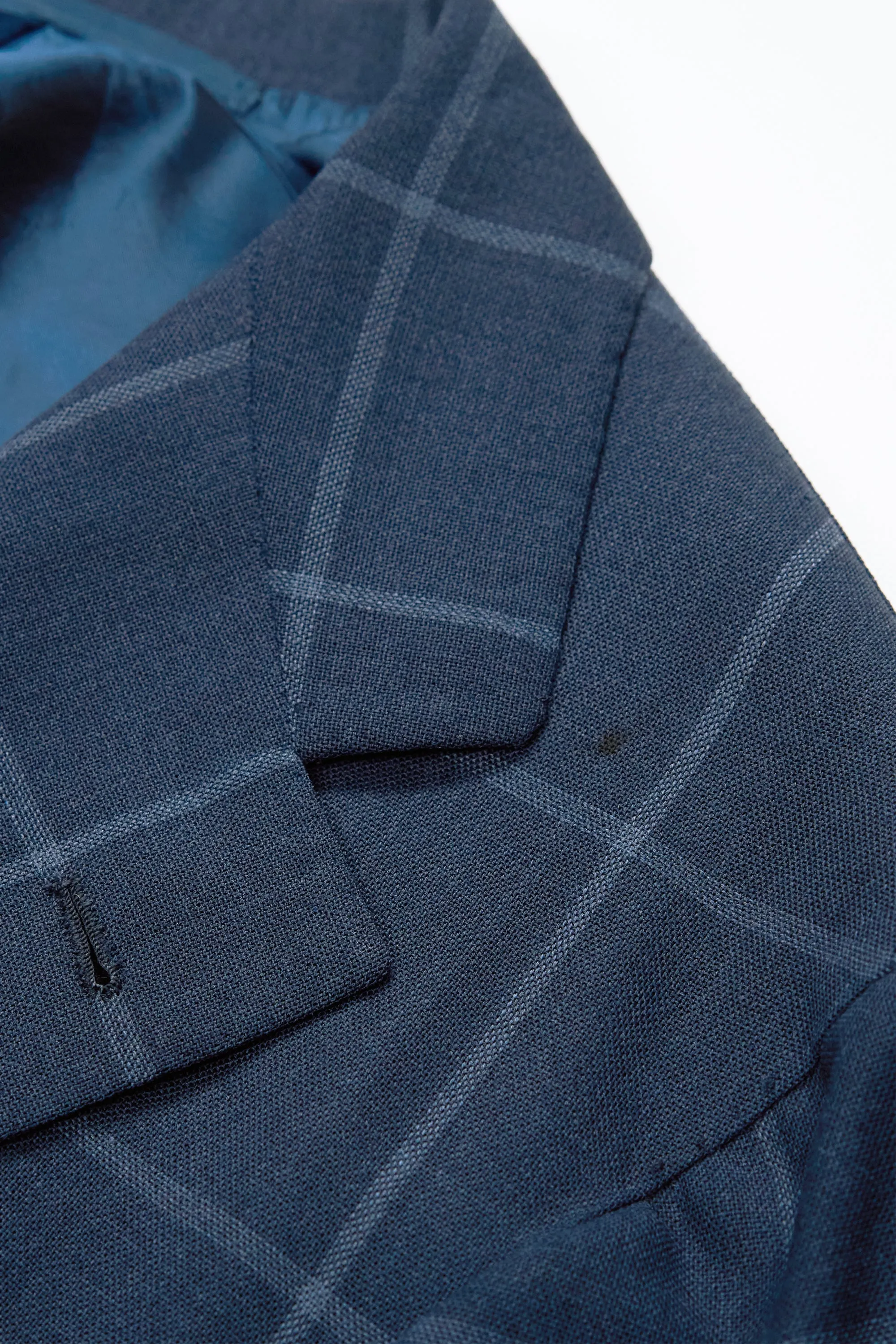 Dalcuore Blue Windowpane Wool Sport Coat