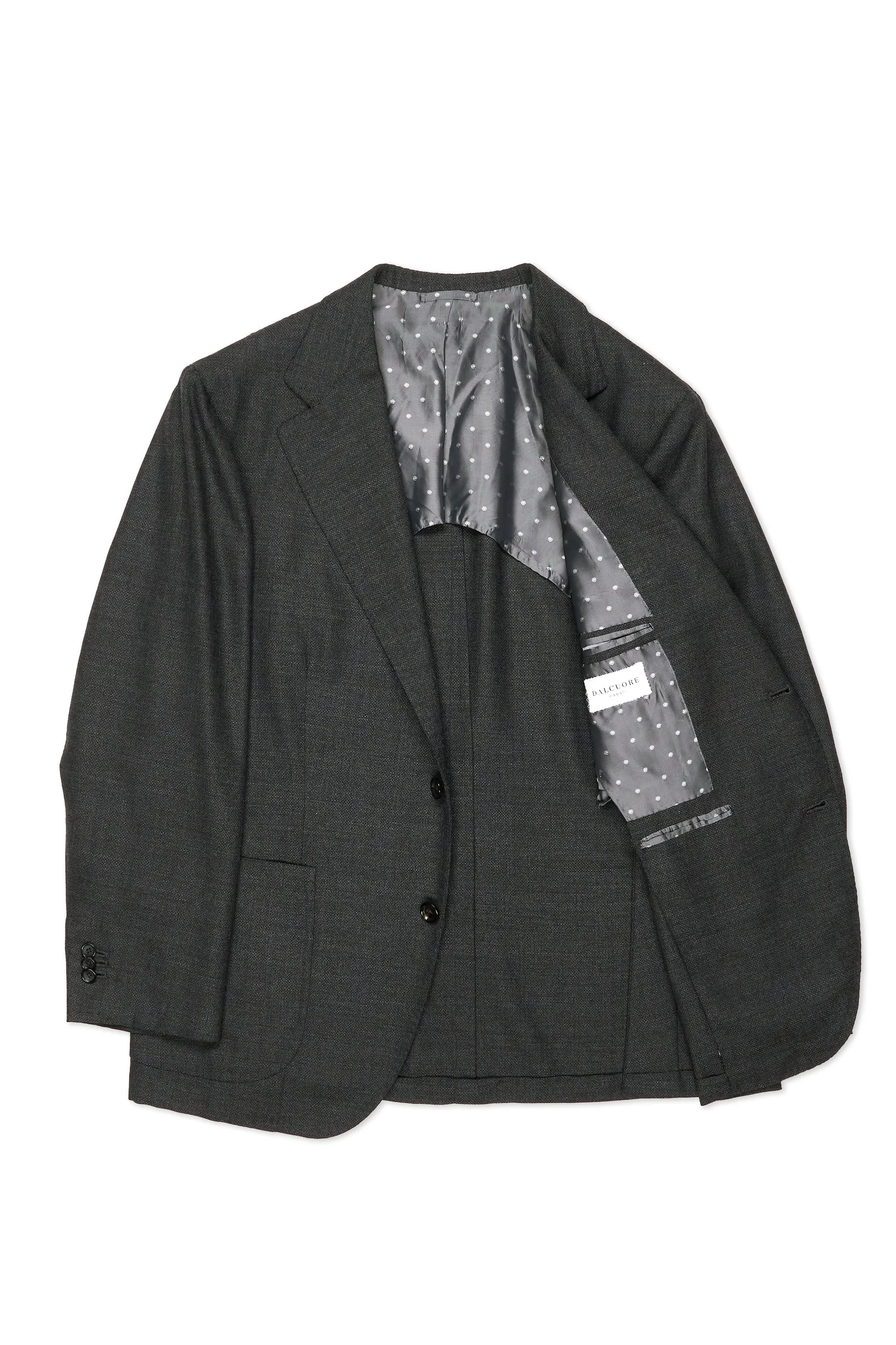 Dalcuore Dark Grey Hopsack Wool Sport Coat