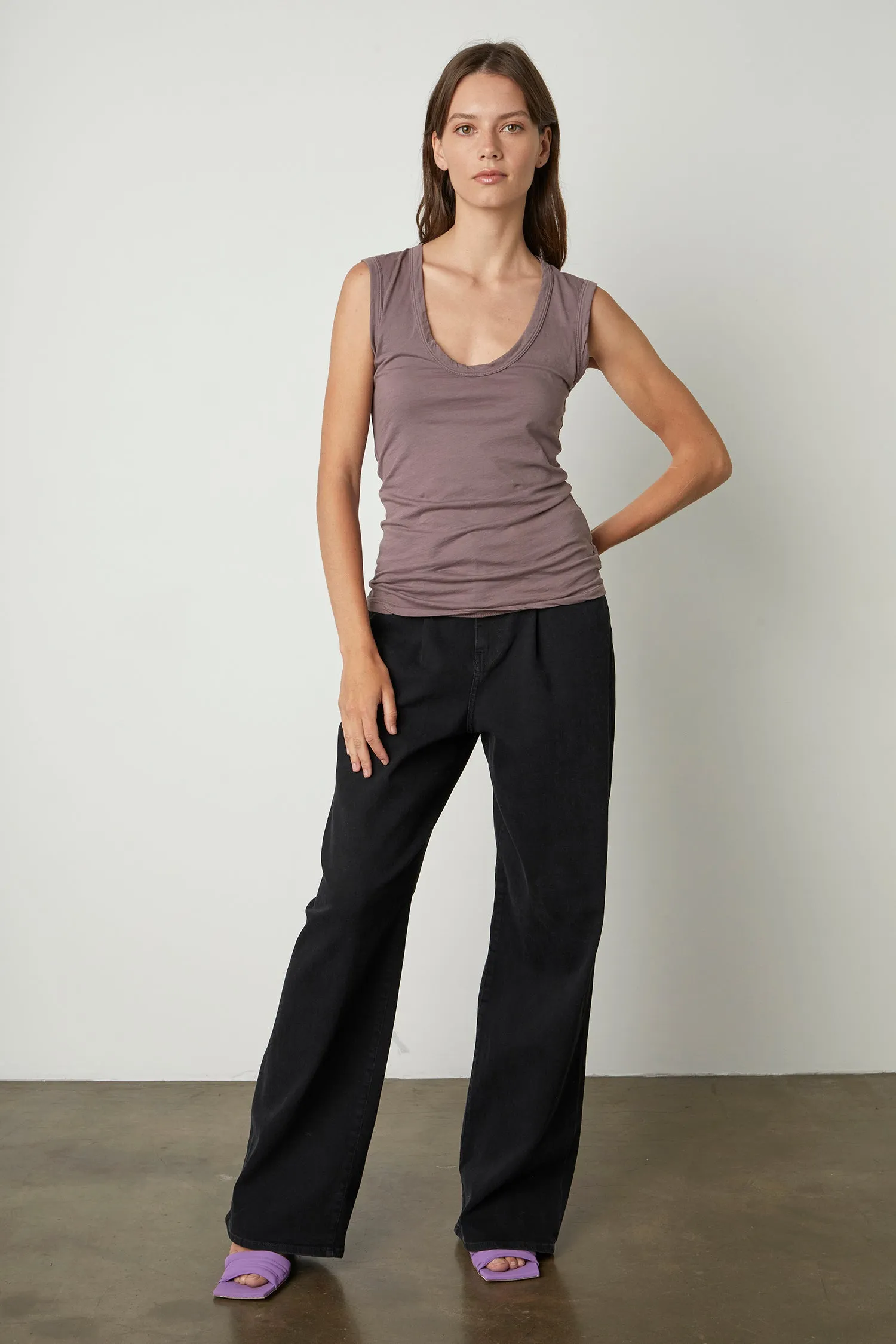 ESTINA GAUZY WHISPER FITTED TANK TOP