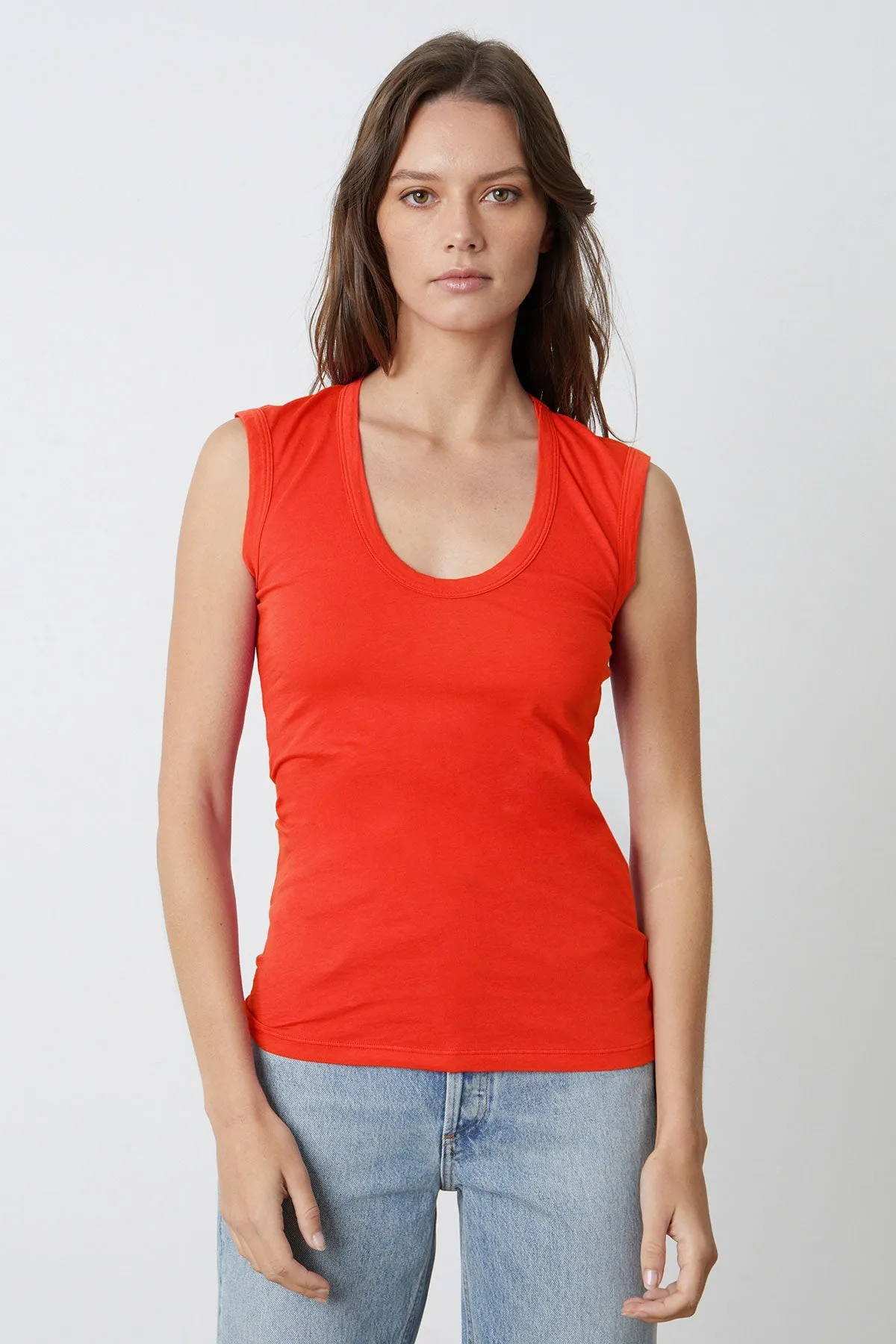 ESTINA GAUZY WHISPER FITTED TANK TOP