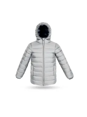 Fluff Down Jacket: Reversible Emerald and Grey