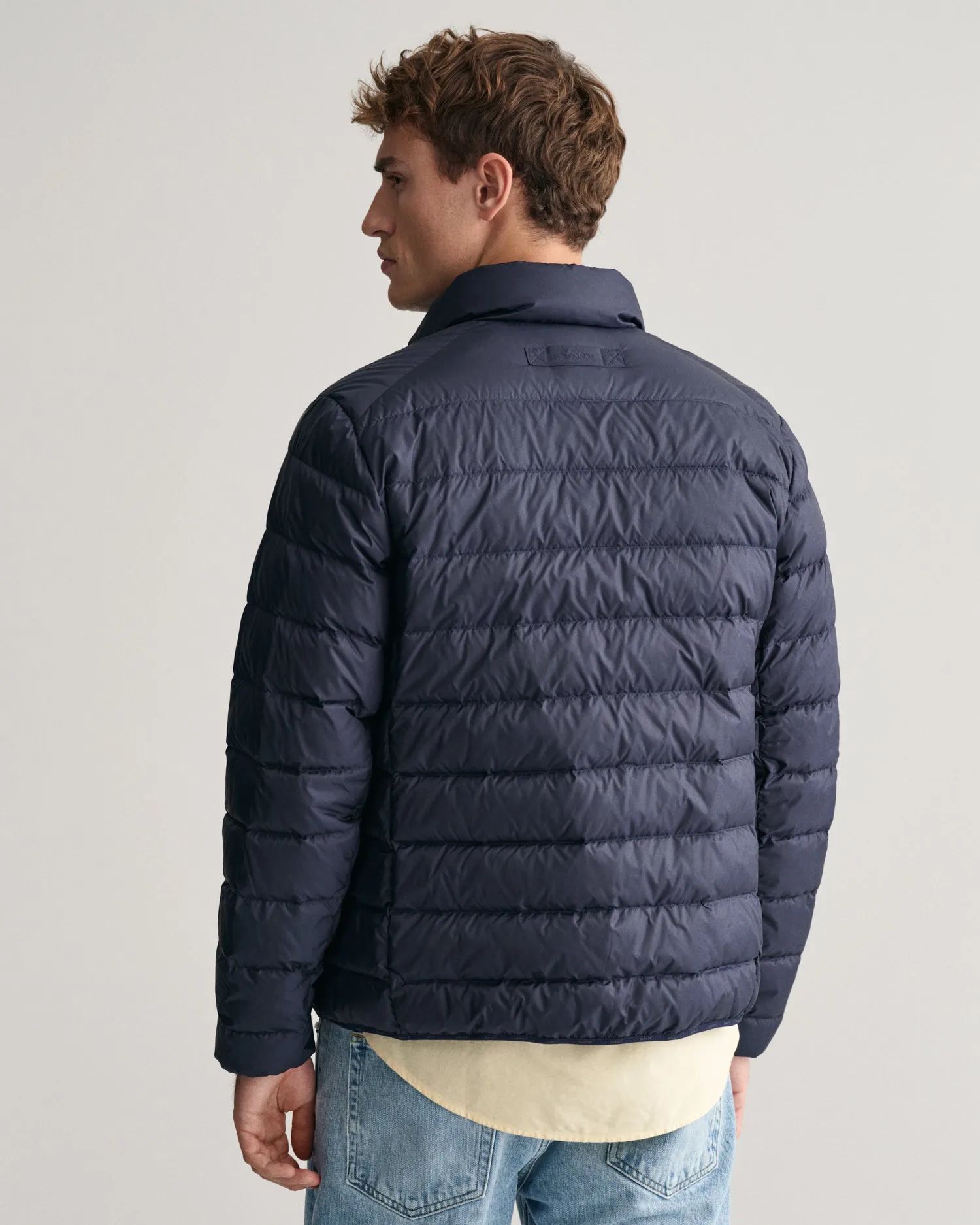 Gant Men Blue Solid Stand Collar Full Sleeves Puffer Jacket