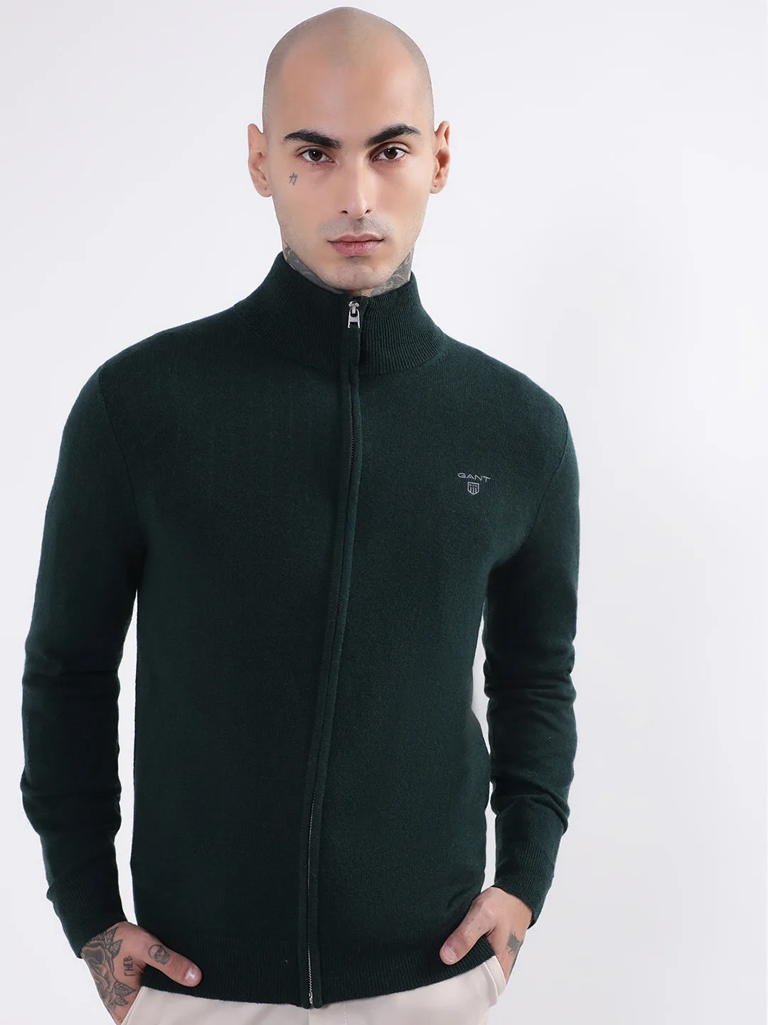 Gant Men Green Cotton Pullover