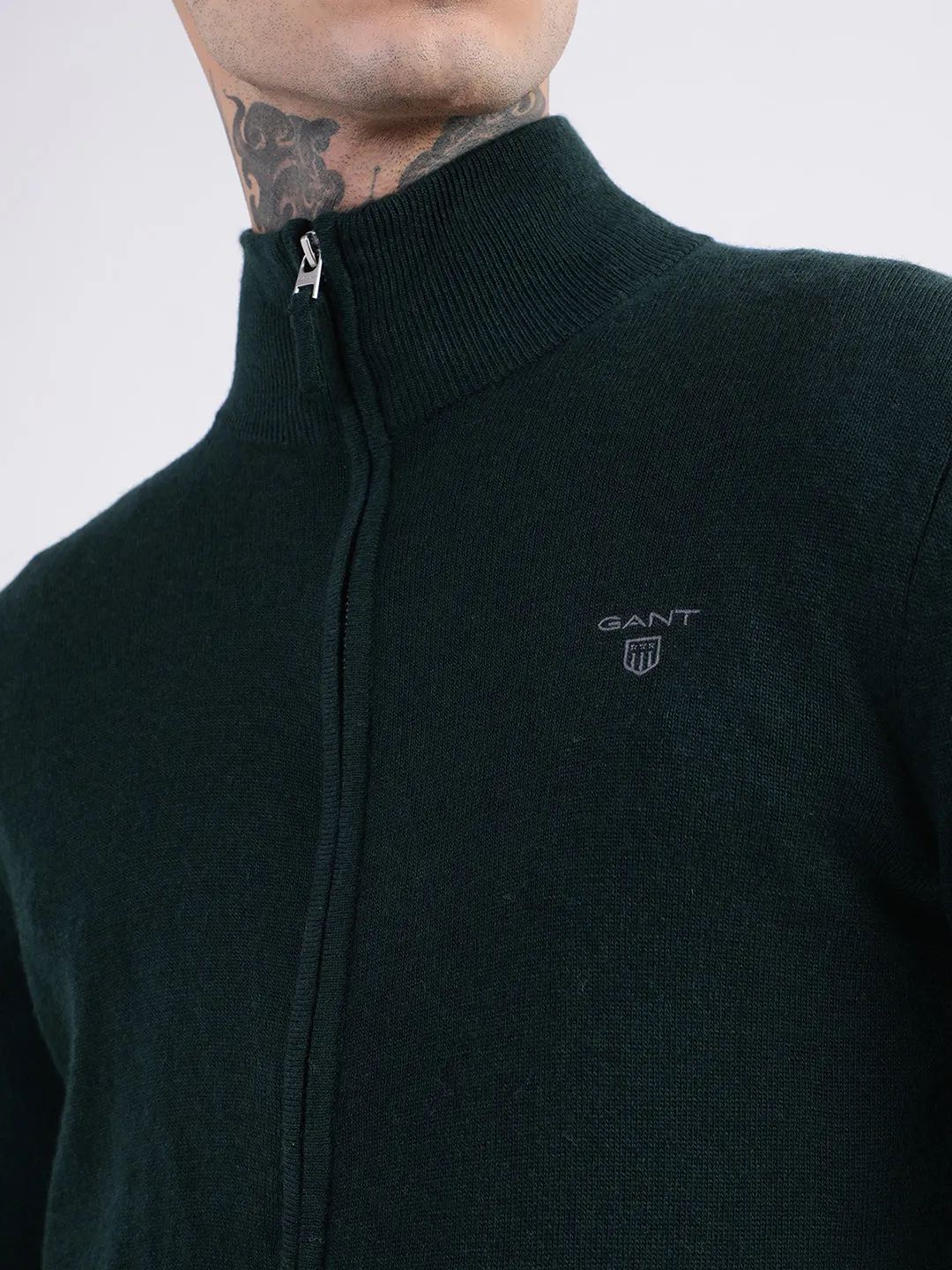 Gant Men Green Cotton Pullover