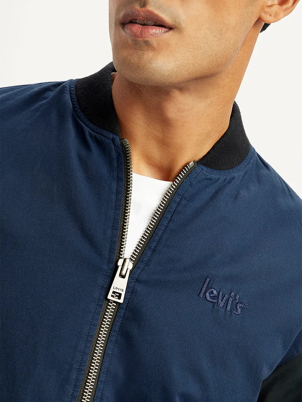 Men's Colorblock Navy Bomber Jacket