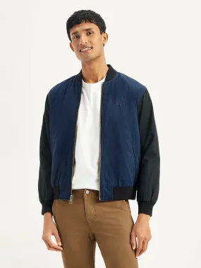 Men's Colorblock Navy Bomber Jacket