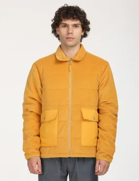 Men's Quilted Yellow Spread Collar Puffer Jacket