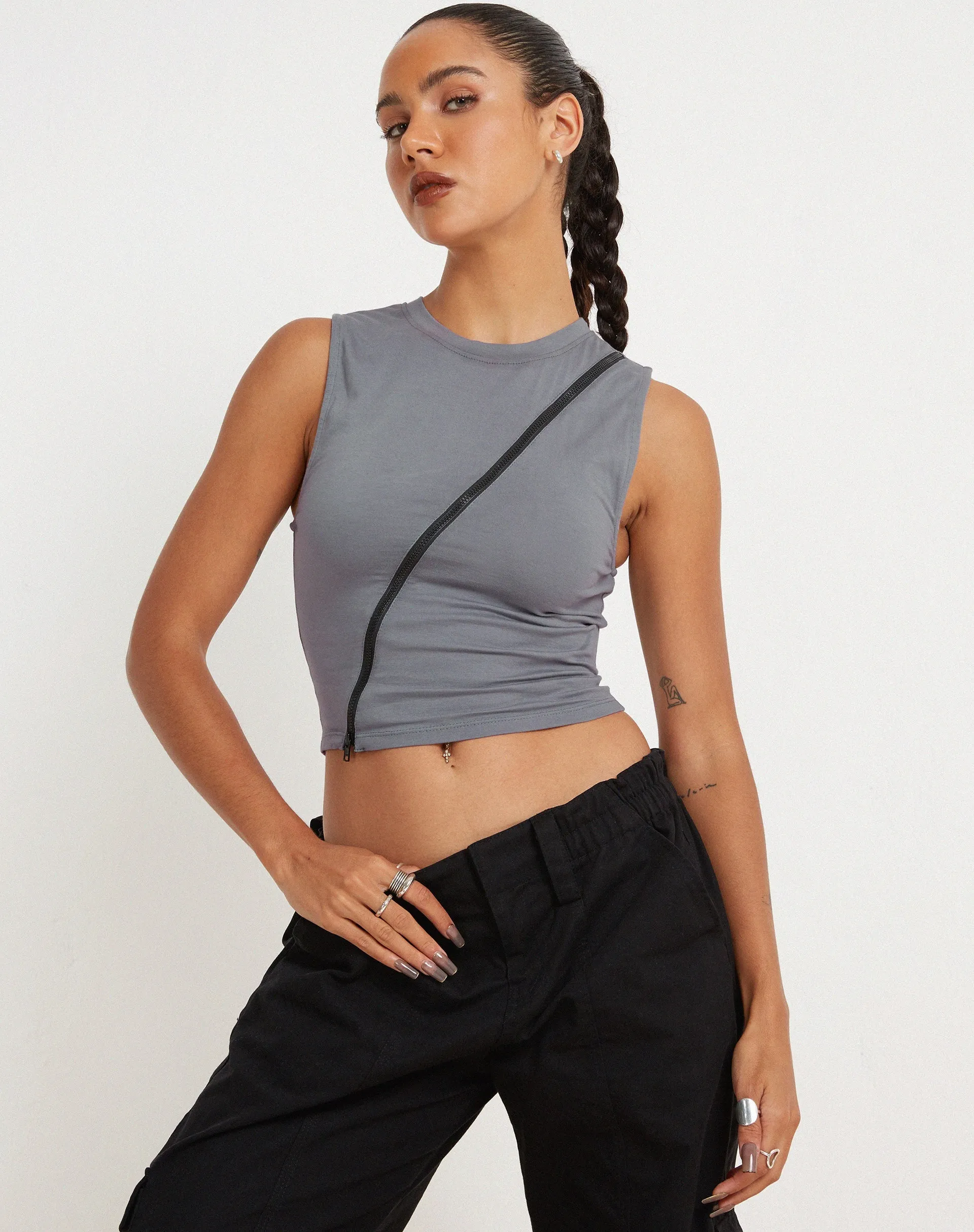 Mozi Top in Grey