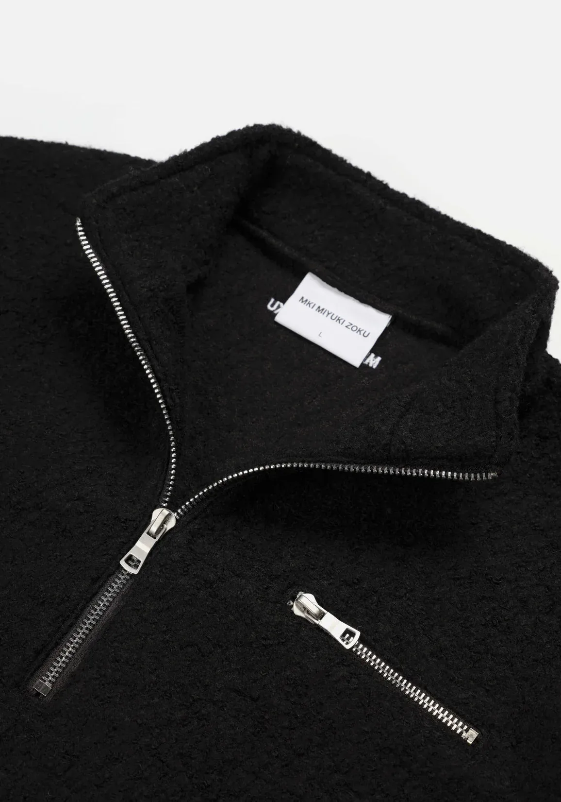 Oversized Fit Boucle Quarter Zip Sweatshirt