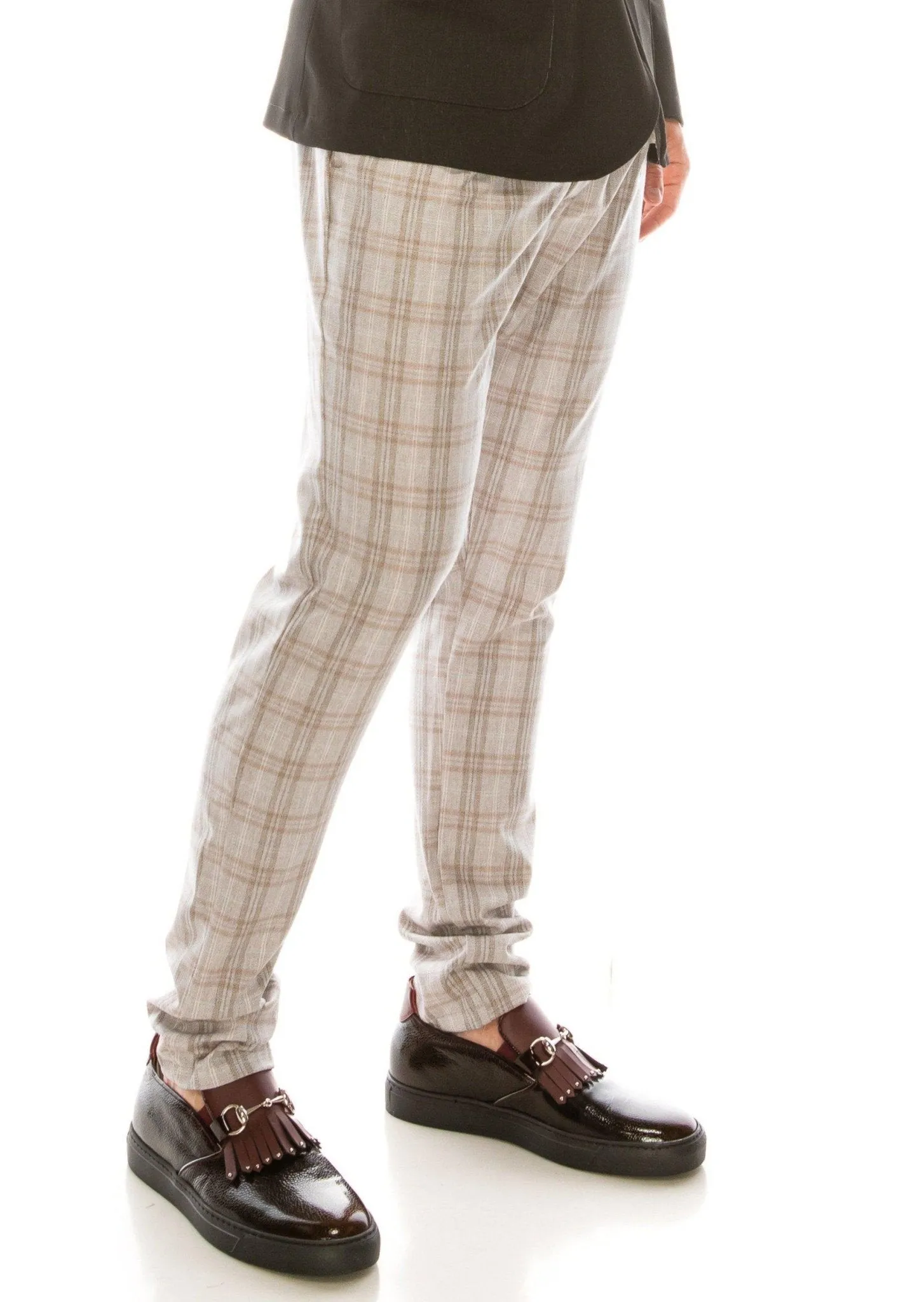 Patterned Slim Fit Casual Trouser - Pink