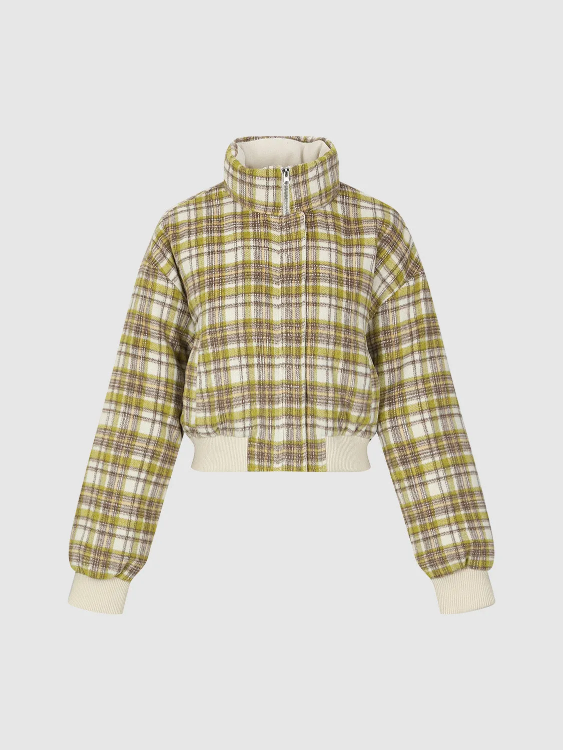 Plaid Padded Puffer Jackets