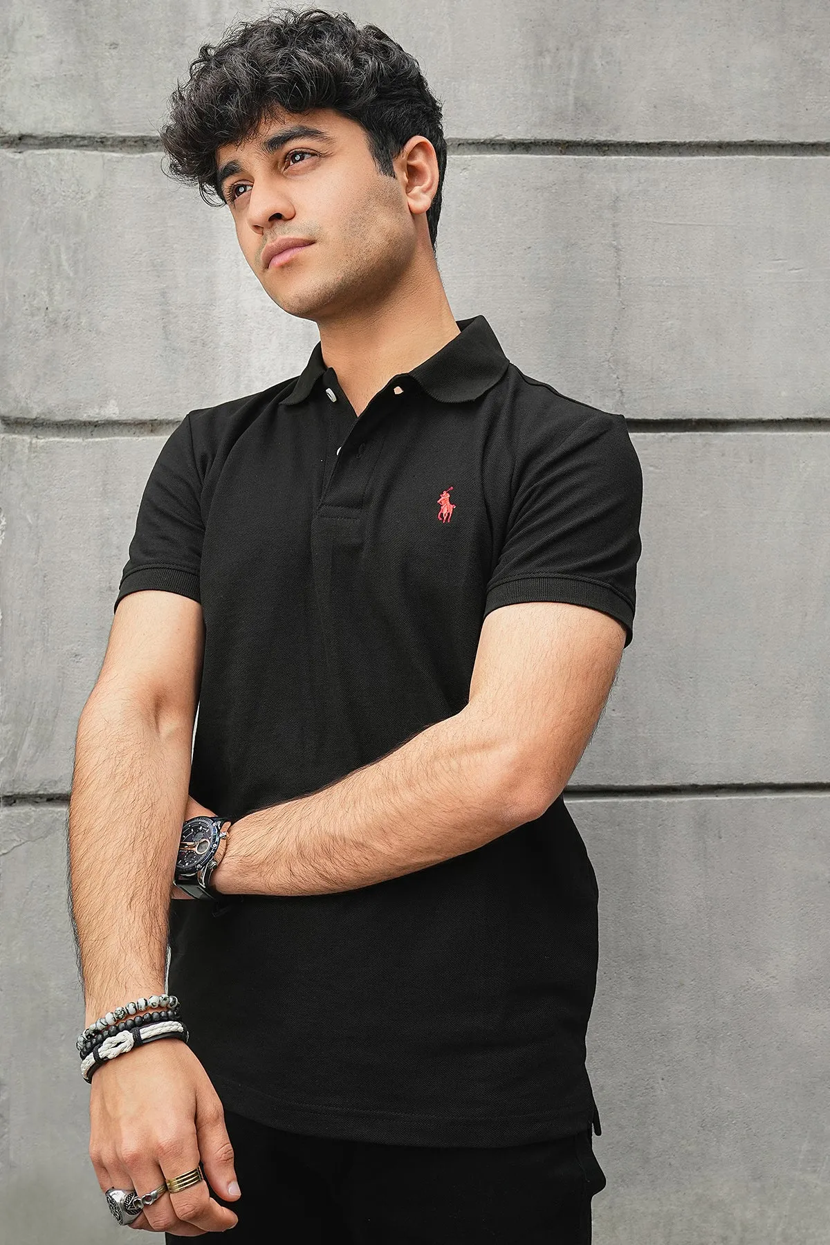 Royal black polo