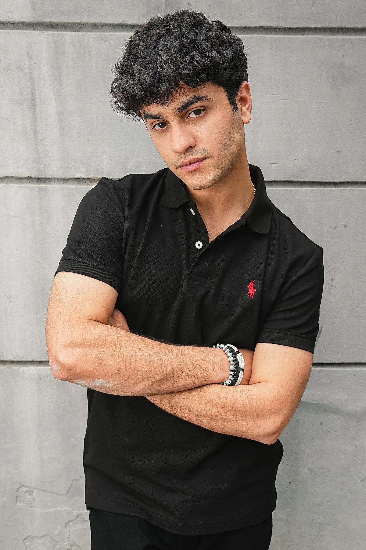 Royal black polo