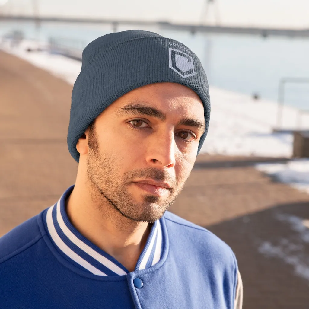 Shield Logo Embroidered Knit Beanie