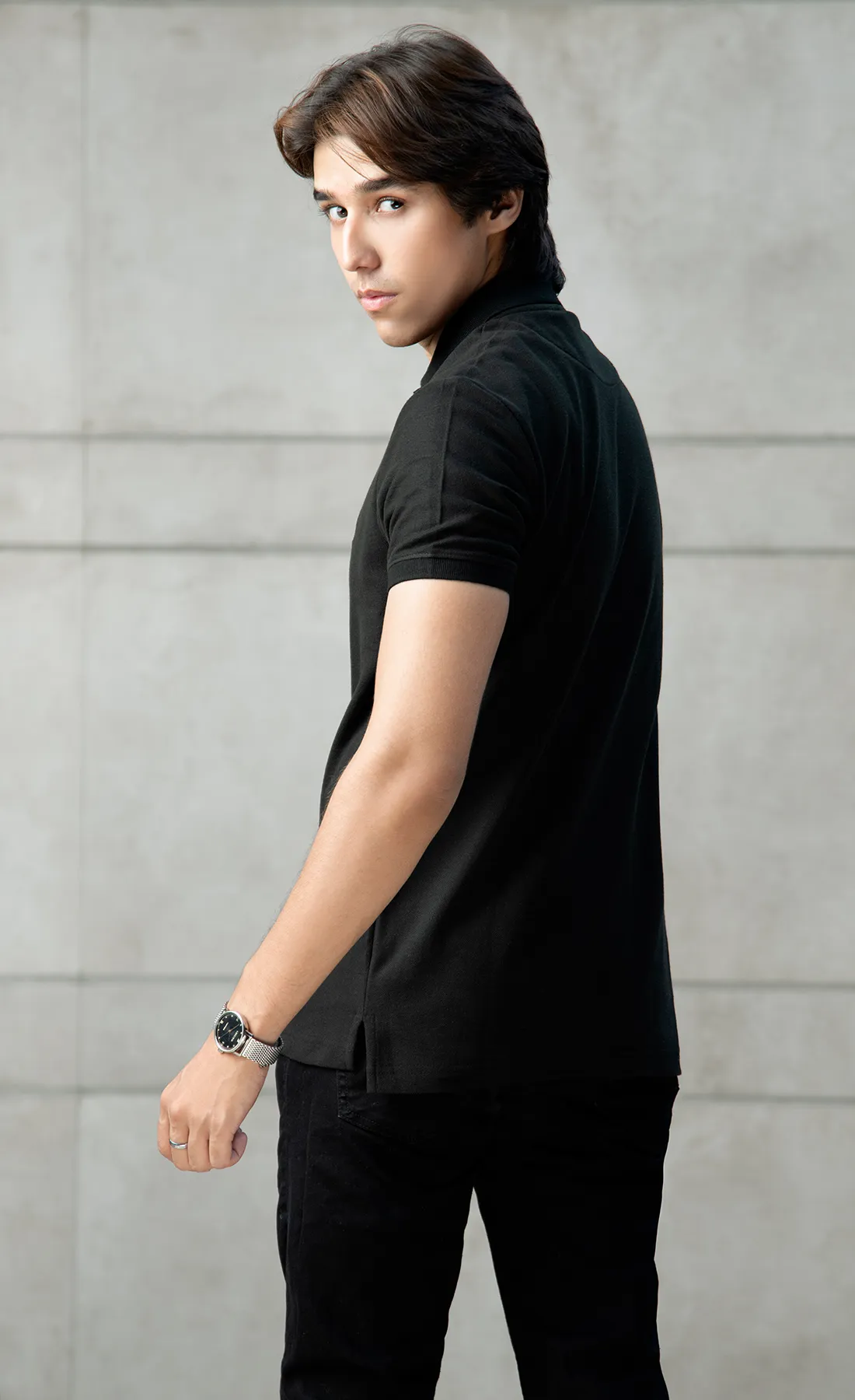 Streetela Black Zipper Polo