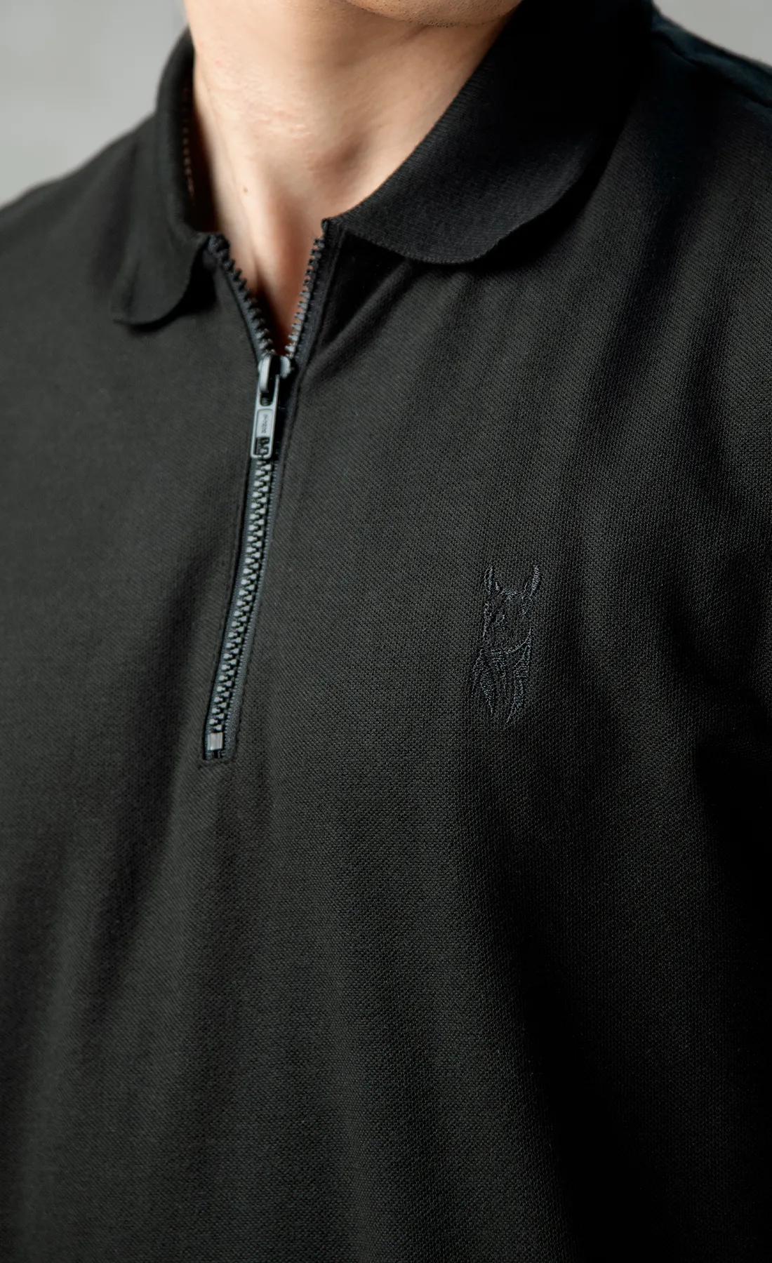 Streetela Black Zipper Polo