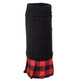 Turtleneck Dog Sweater Dress Black/Red