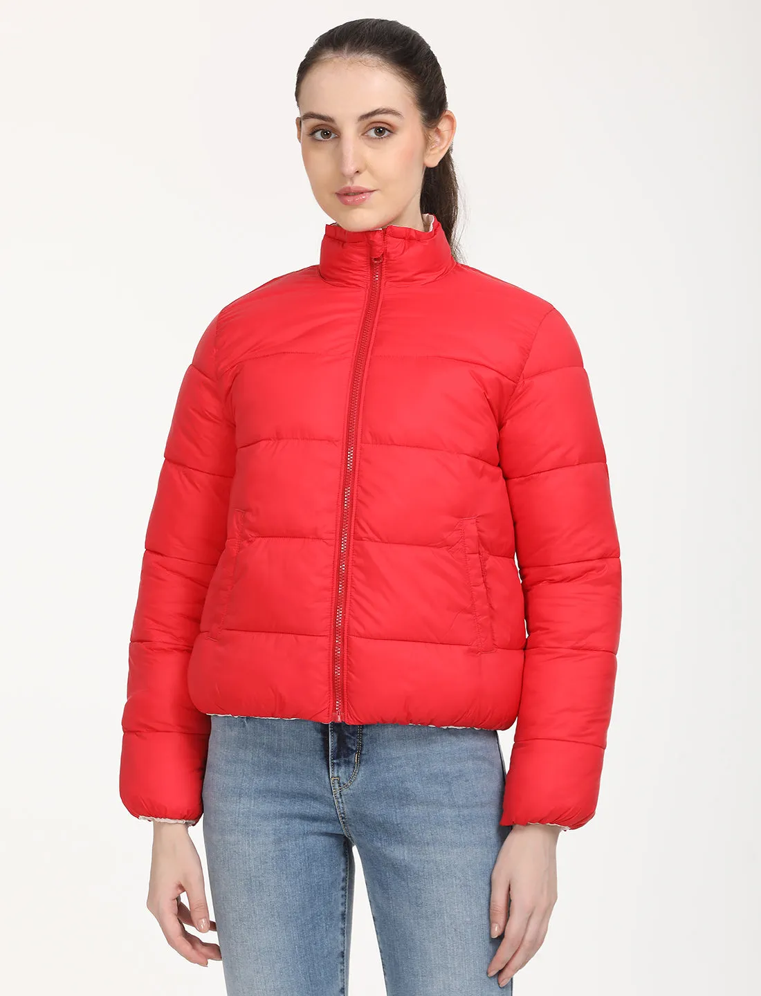 Women's Quilted High Neck Puffer Jacket