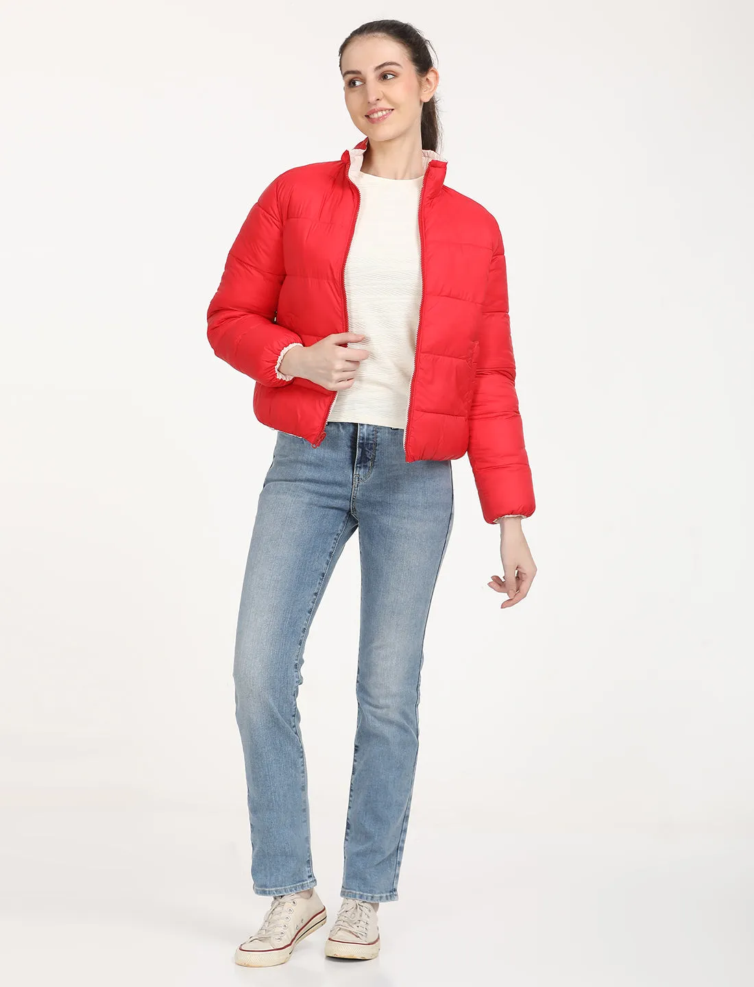 Women's Quilted High Neck Puffer Jacket